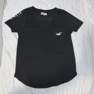 Hollister California black pocket v-neck